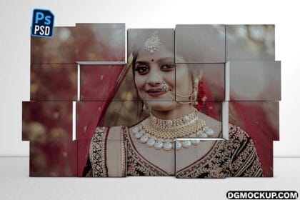 3D Photo Box Frame Mockup PSD 02 Free Template Preview