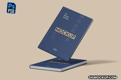 A4 Book Cover Mockup Free High-Quality PSD Template Preview