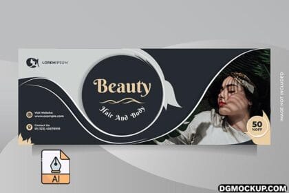 Beauty Salon Promotion Horizontal Banner Social Media Templates Preview