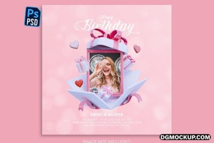 Digital Birthday Party Celebration Social Media Post Template