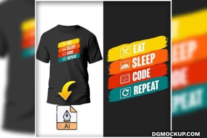 Eat Sleep Code Repeat T-Shirt Design Preview