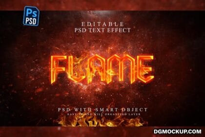 Flame Text Effect Premium PSD Preview