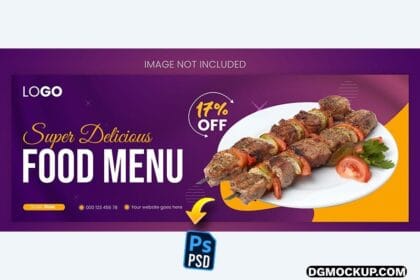 Food Menu Social Media Facebook Cover Design Template PSD Preview