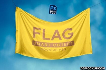 Free Banner Flag Mockup PSD Template Preview
