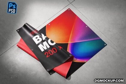 Free Floor Banner Mockup PSD Preview