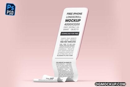 Free Phone Long Scroll Mockup PSD Preview