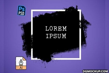 Grunge Background with White Frame PSD & Vector Preview