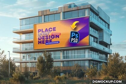 Huge Horizontal Building Banner Mockup PSD Preview