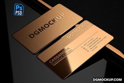Luxury Gold Metal Business Card Logo Mockup PSD Preview2