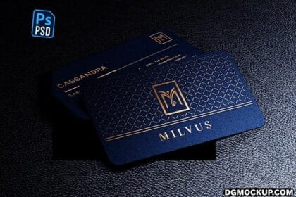 Luxury Pile Business Card Mockup with Letterpress Effect Free Psd Preview