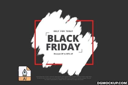 Modern Black Friday Brush Stroke Background PSD Vector Preview