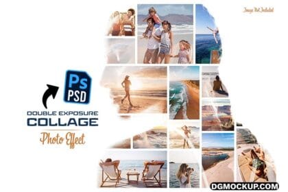 Photo Collage Double Exposure Effect Mockup Free PSD Preview