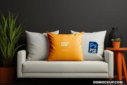 Pillow on Sofa PSD Mockup Template Preview