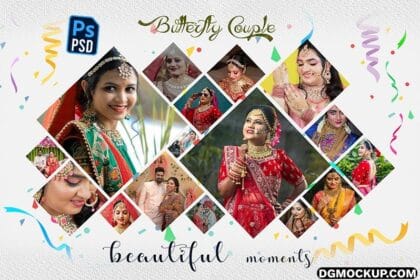 Squares Collage Photo Frame Free PSD Mockup Template Preview