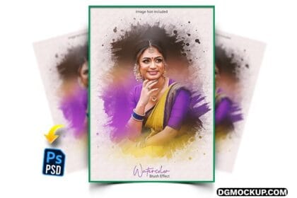 Watercolor Brush Photo Effect Free PSD Preview