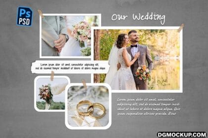 Wedding Collage Frame for a Wedding Mockup Psd free Preview