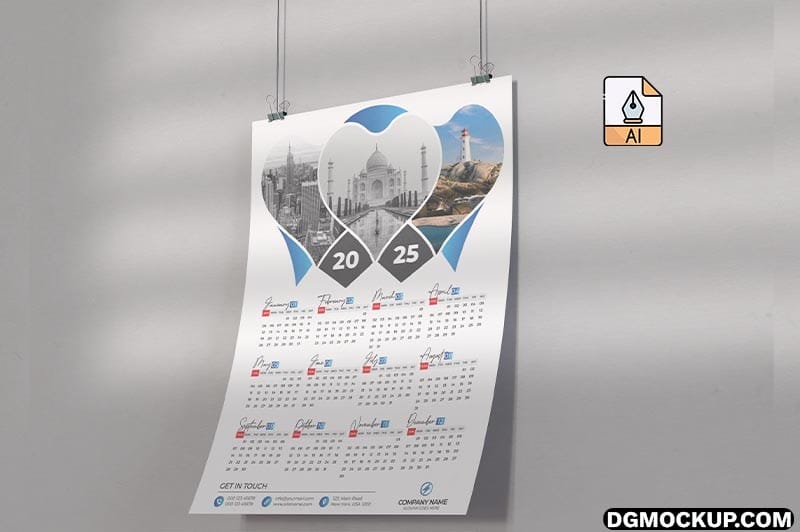 2025 Calendar Happy New Year Design Vector Free Demo