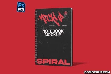 A5 Spiral Notebook Free PSD Mockup Templates perview