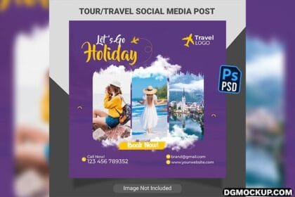 Attractive Poster for a Travel Guide Free PSD Template Preview