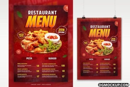 DGMOCKUP Free Restaurant Food Menu Poster Design Template Preview