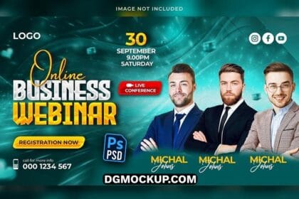 Digital Marketing and Conference Business YouTube Thumbnail Free PSD Template Preview