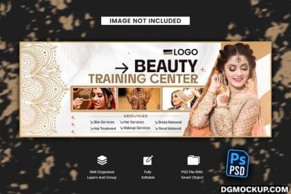 Elegant Beauty Salon Facebook Cover & Banner Free PSD Template Preview
