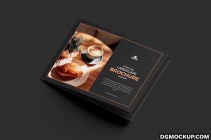Free Letter Size Landscape Brochure Mockup perview