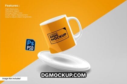 Free PSD Sublimation Mug Mockup Front View Preview