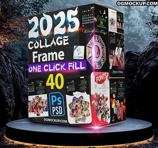 2025 Collage Design Frames 40Psd Pack - DG1198