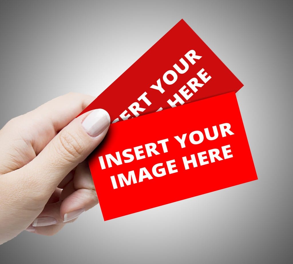 Hand Holding Business Card Mockup Free PSD Demo