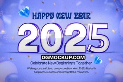 Happy New Year 2025 3D Banner Design Free Psd Template Preview