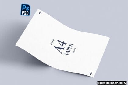 Laying A4 paper Free PSD Mockup Templates Preview