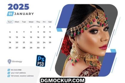 NEW 2025 Desk Calendar Free PSD Template Preview