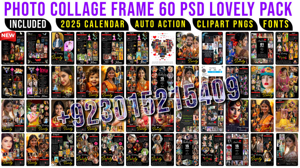 NEW Photo Collage Frame 60 Psd Lovely Pack for Whatsapp (3)