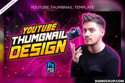 Premium YouTube Thumbnail and Web Banner Free PSD Template Preview