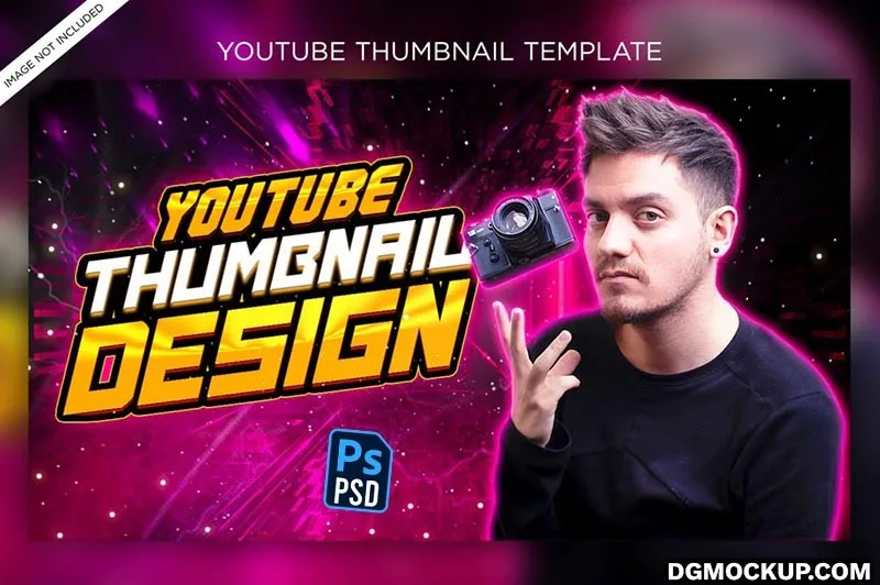 Premium YouTube Thumbnail and Web Banner Free PSD Template Preview