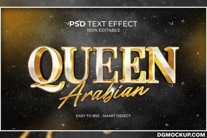 Queen Arabian Text Effect Mockup – Free PSD Template Perview