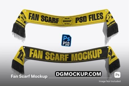 Realistic Modern Fan Scarf Free PSD Mockup Template Preview