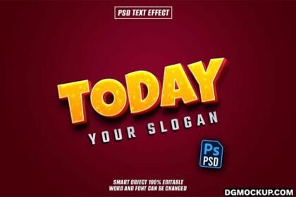Today Text Effect Editable Font Typography 3D Text Free PSD Preview