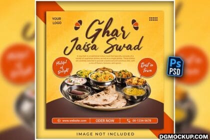 Traditional Indian Food Menu Social Media Post Free PSD Template Preview