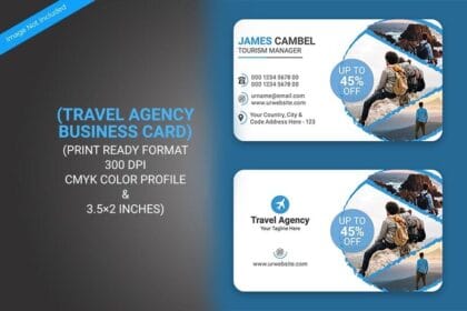 Travel Agency Business Card Design PSD Template Free Preview