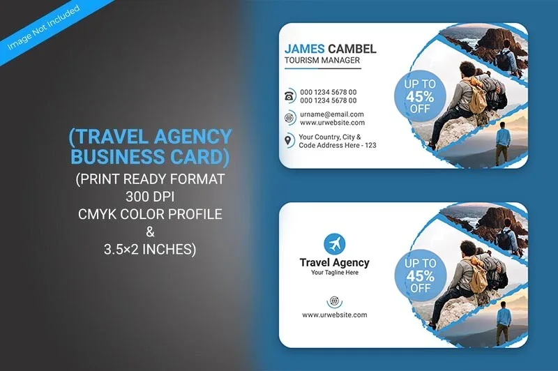 Travel Agency Business Card Design PSD Template Free Preview