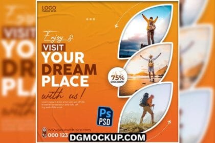 Travel Agency Instagram Post Free PSD Template Preview