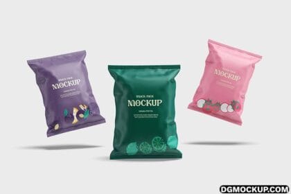Triple of Snack Pack Free PSD Mockup Templates Preview