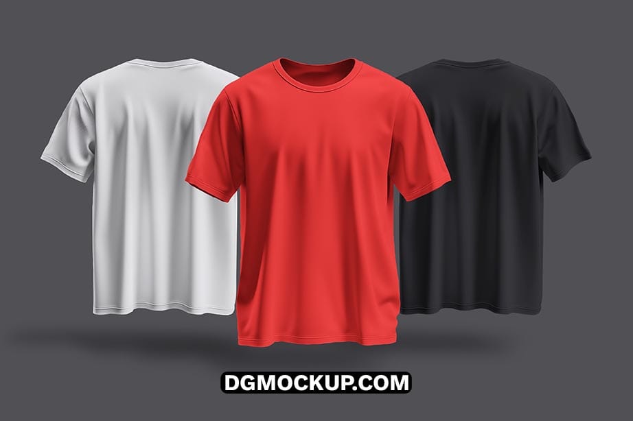 dgmockup.com T-Shirt Model Wearing Mockup with Changeable Color psd Demo