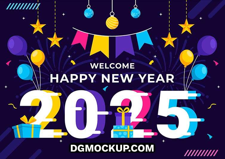 12 Happy New Year 2025 Free Illustrations Free Download DG MOCKUP