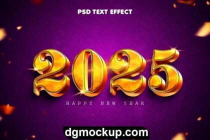 2025 Happy New Year Design Text Effect Free PSD Template Preview