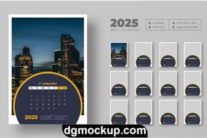 2025 Wall Calendar Business Free PSD Template Preview