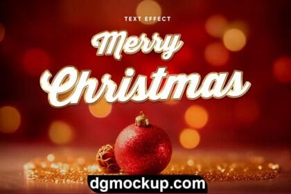 3D Merry Christmas Text Effect Free PSD Template Preview
