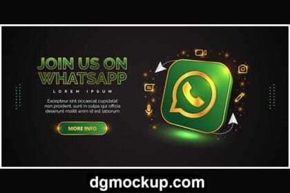 3D WhatsApp Social Media Design with Black Background - Free PSD Preview